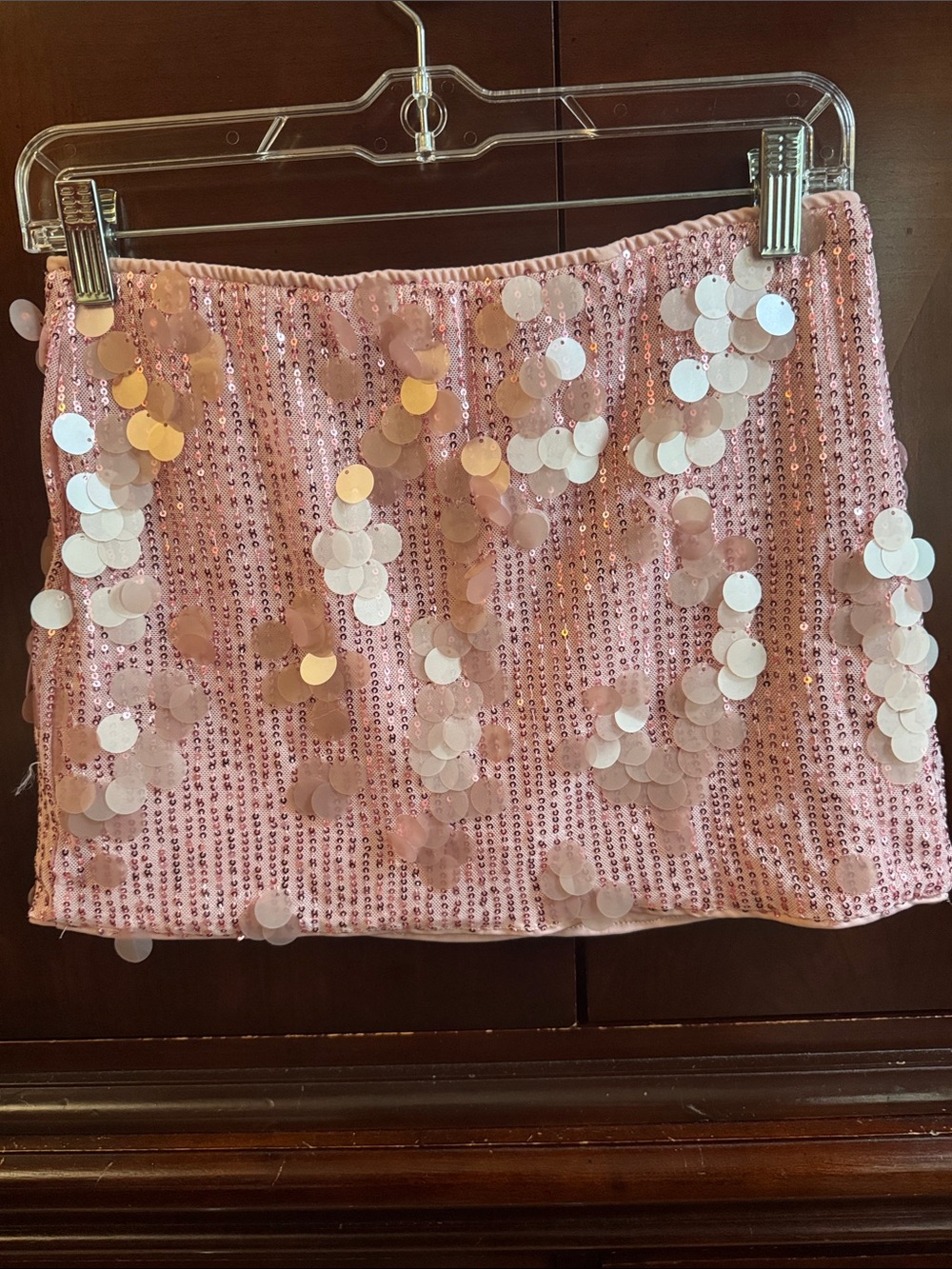 SHEIN Pink Sequin Mini Skirt